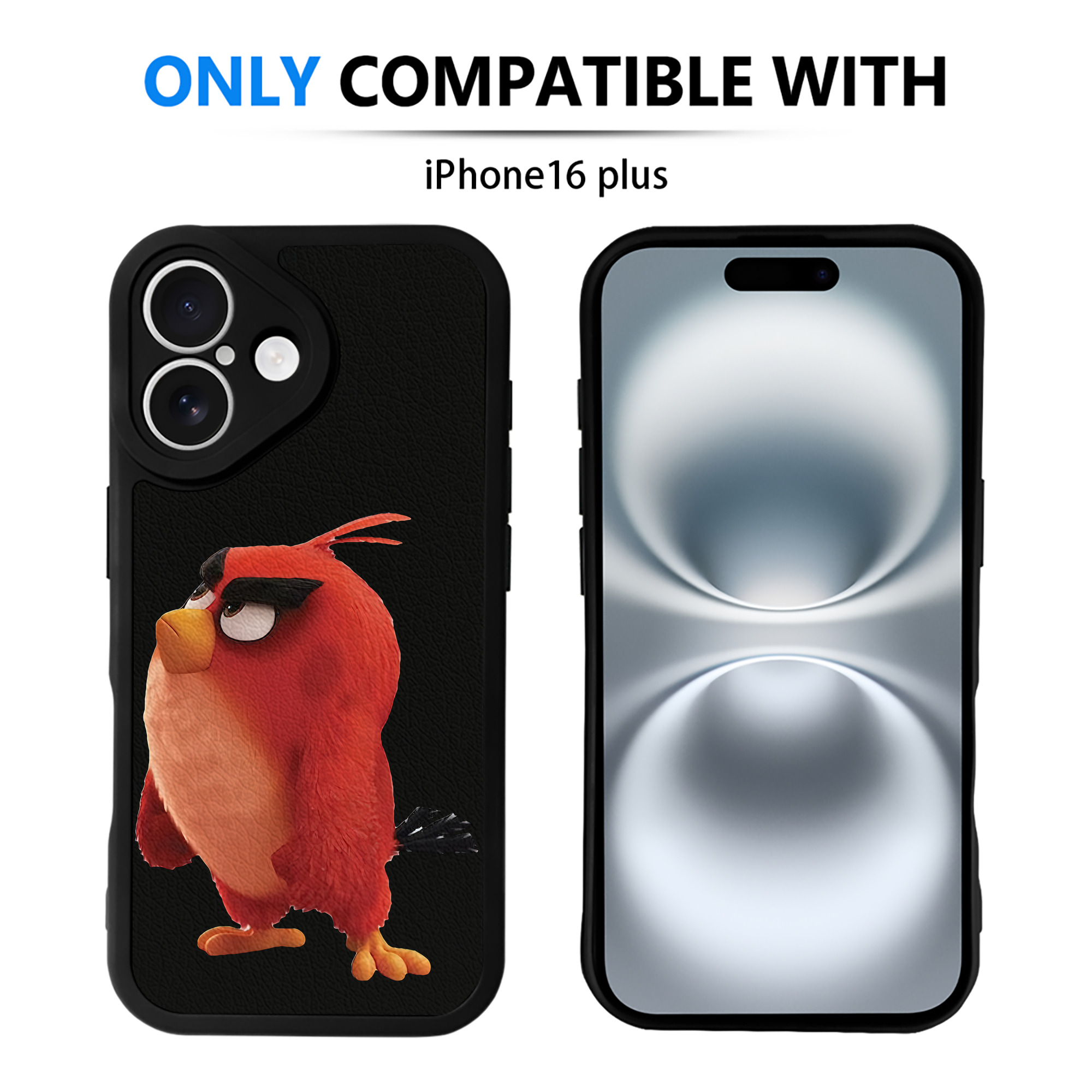 （画像用） Angry Birds アングリーバード 【iPhone 16シリーズ対応】シリコンスマホケース（レザー調） 材質：シリコン